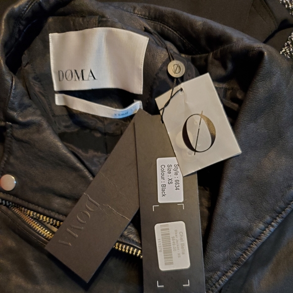 NWT Doma Leather Chel Bella Biker Jacket Moto Women's Extra Small XS - Picture 2 of 15